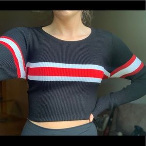 ✨SOLD✨ Ribbed Say Whag Sweater - Size Jrs LG